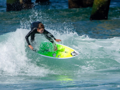 Surfing on Southside HB Pier